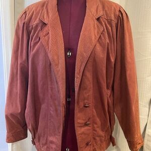 Vintage Jasmin Jonquet Rust Leather Jacket Genuine Cowhide Slouchy 80s Euro Chic